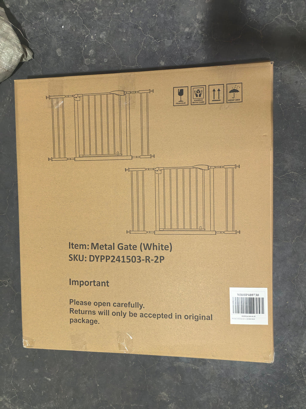 2 Pack 29.5-44.1" Wide Baby Gate for Stairs and Doorways
