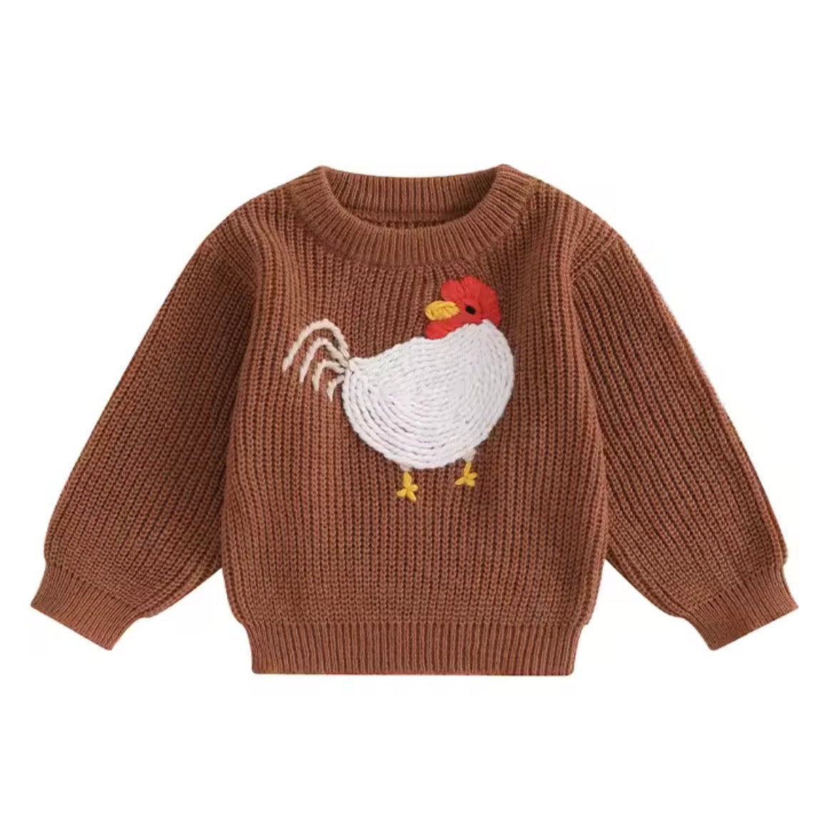 Knit Chicken Sweater - Girls