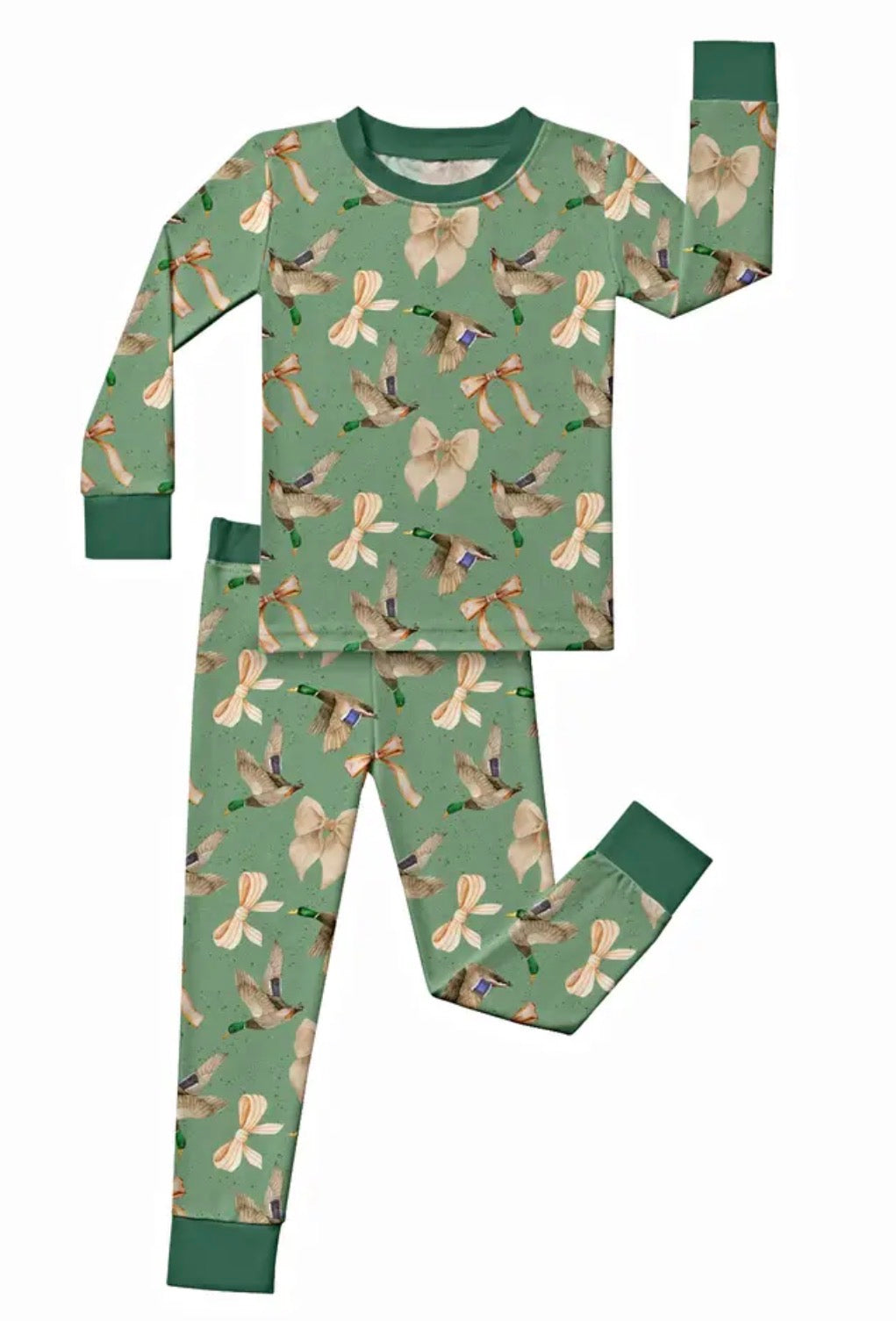 Duck and Bows Print Bamboo Set - Girls
