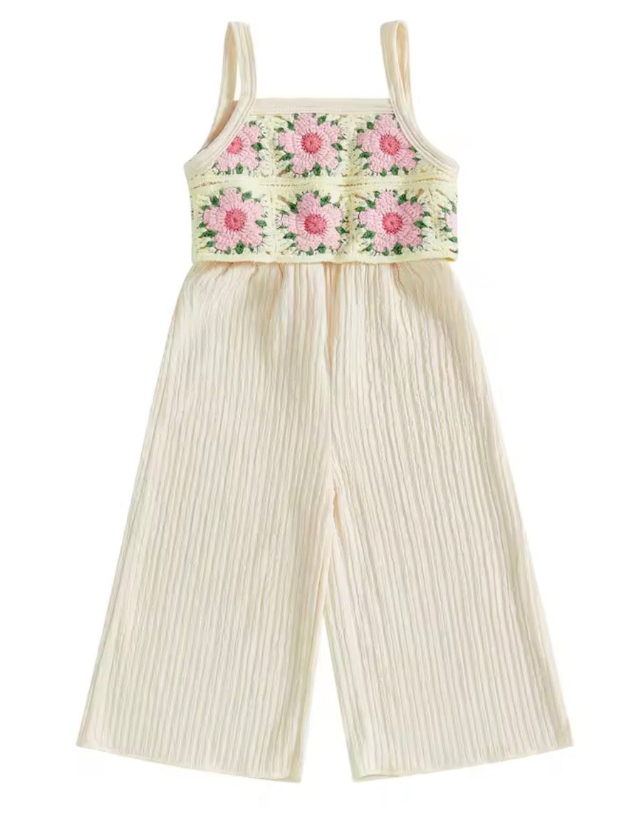 Crochet Flower Romper Girls