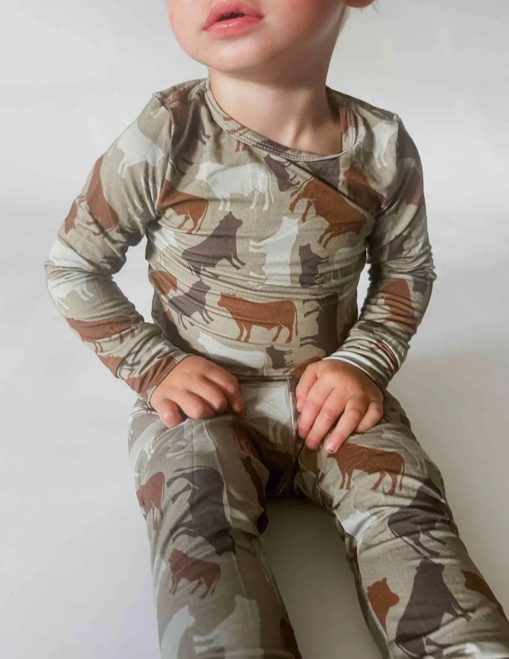Cow Camo Print Bamboo Set Boys Girls
