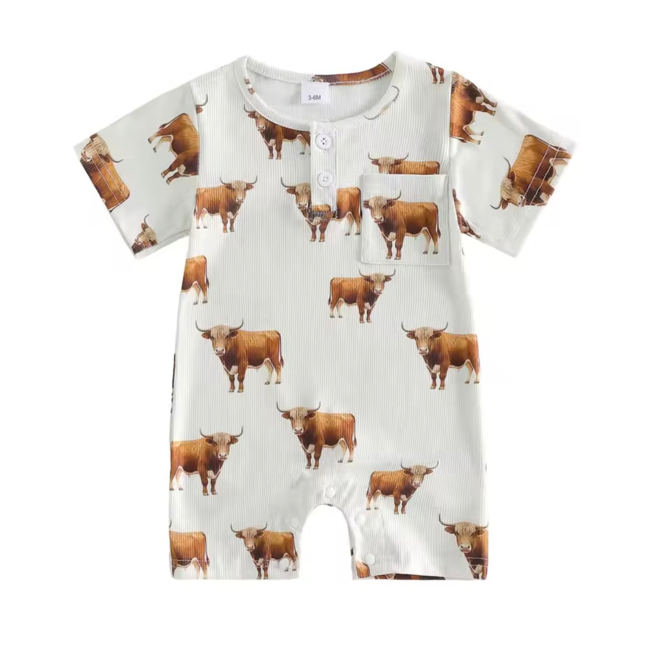 Highland Cow Romper - Girls Boys