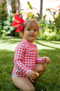 Lola One Piece Kids Swimsuit - Guava Gingham Girls