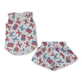 Sleeveless bow flag top shorts kids girls 4th of july outfits Boys Girls