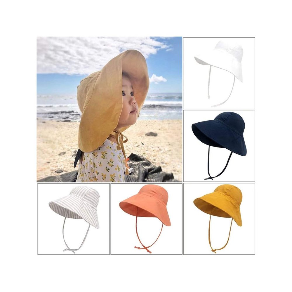 Wide Brim Kids Linen Sun Hat – Breathable UV Protection Toddler Bucket Hat - Baileys Boys Girls