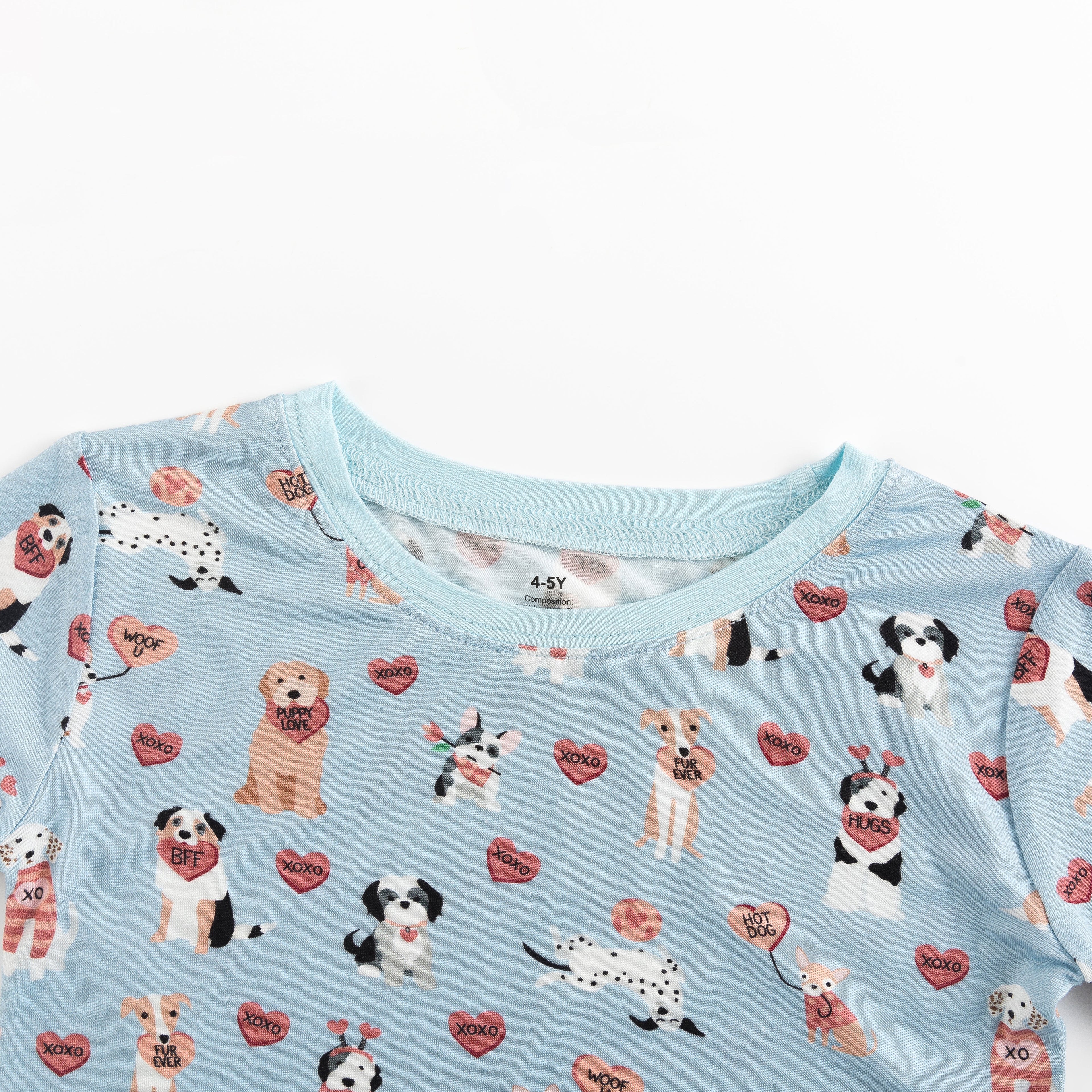 Pups & Kisses (Long Sleeve PJ) - Blue Boys Girls