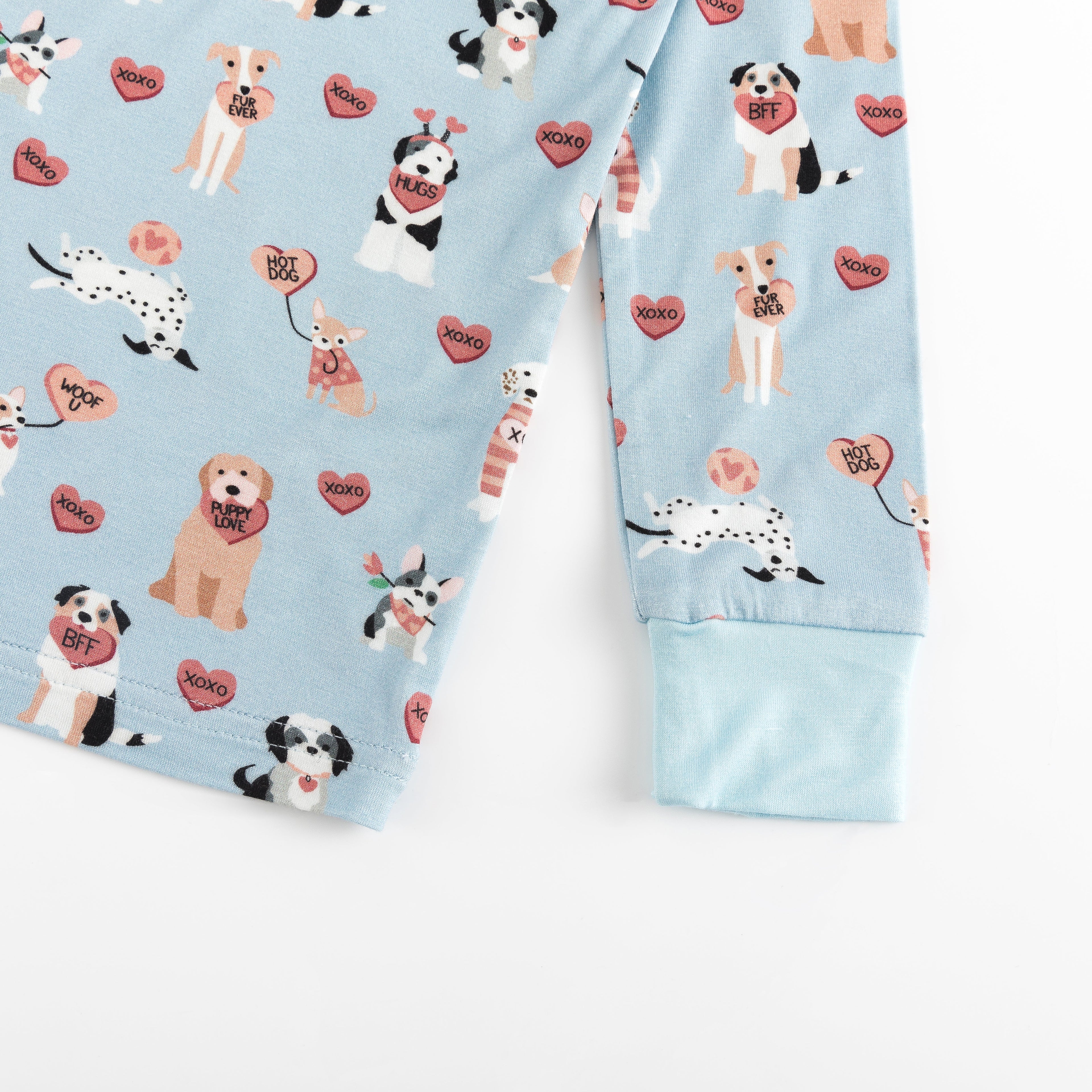 Pups & Kisses (Long Sleeve PJ) - Blue Boys Girls