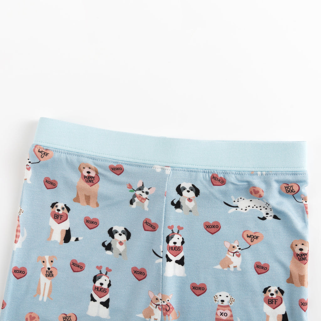 Pups & Kisses (Long Sleeve PJ) - Blue Boys Girls