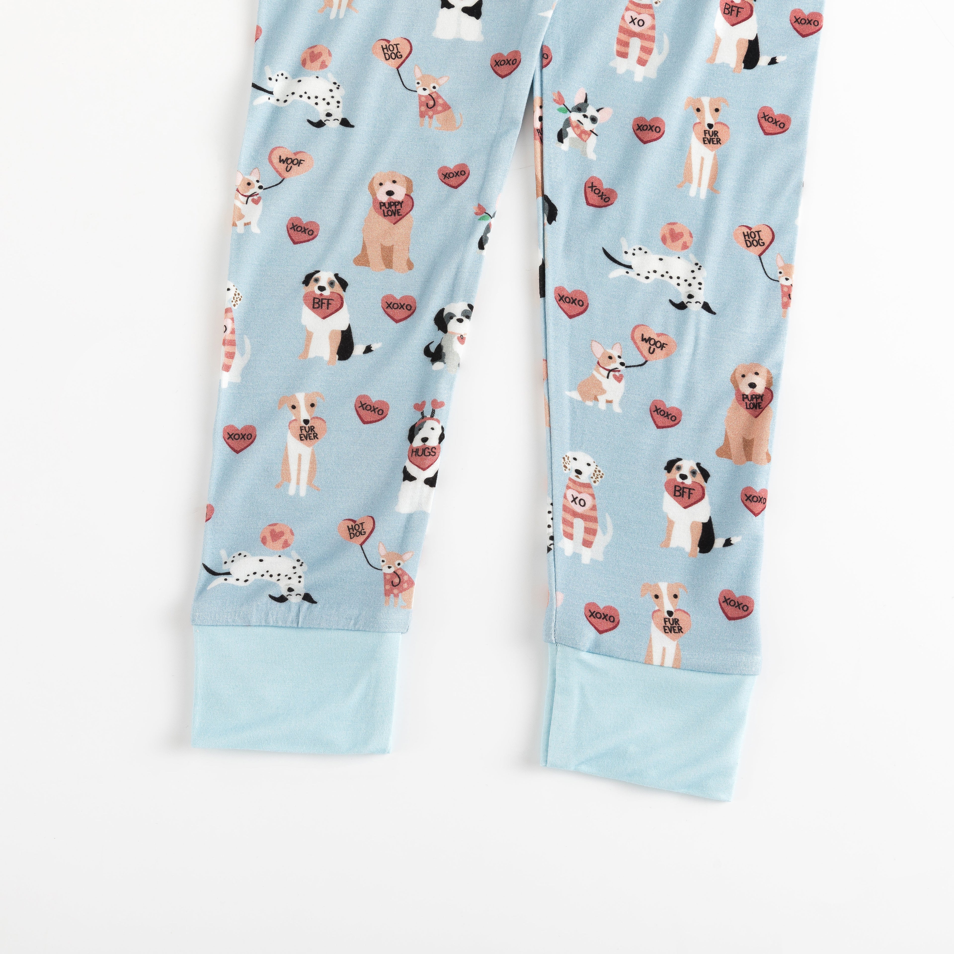 Pups & Kisses (Long Sleeve PJ) - Blue Boys Girls