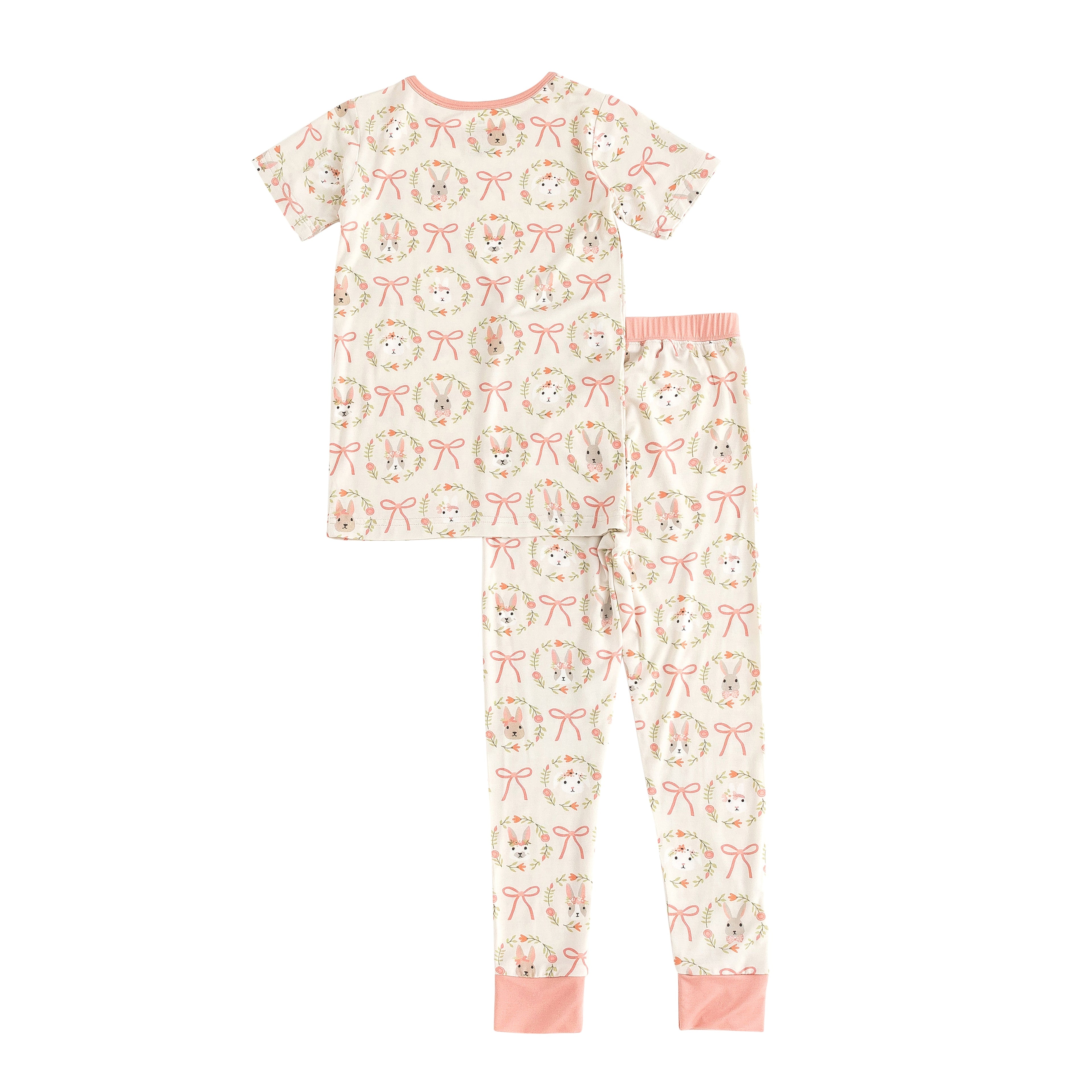 Bows & Bunnies (Short Sleeve PJ) - Pink - Girls