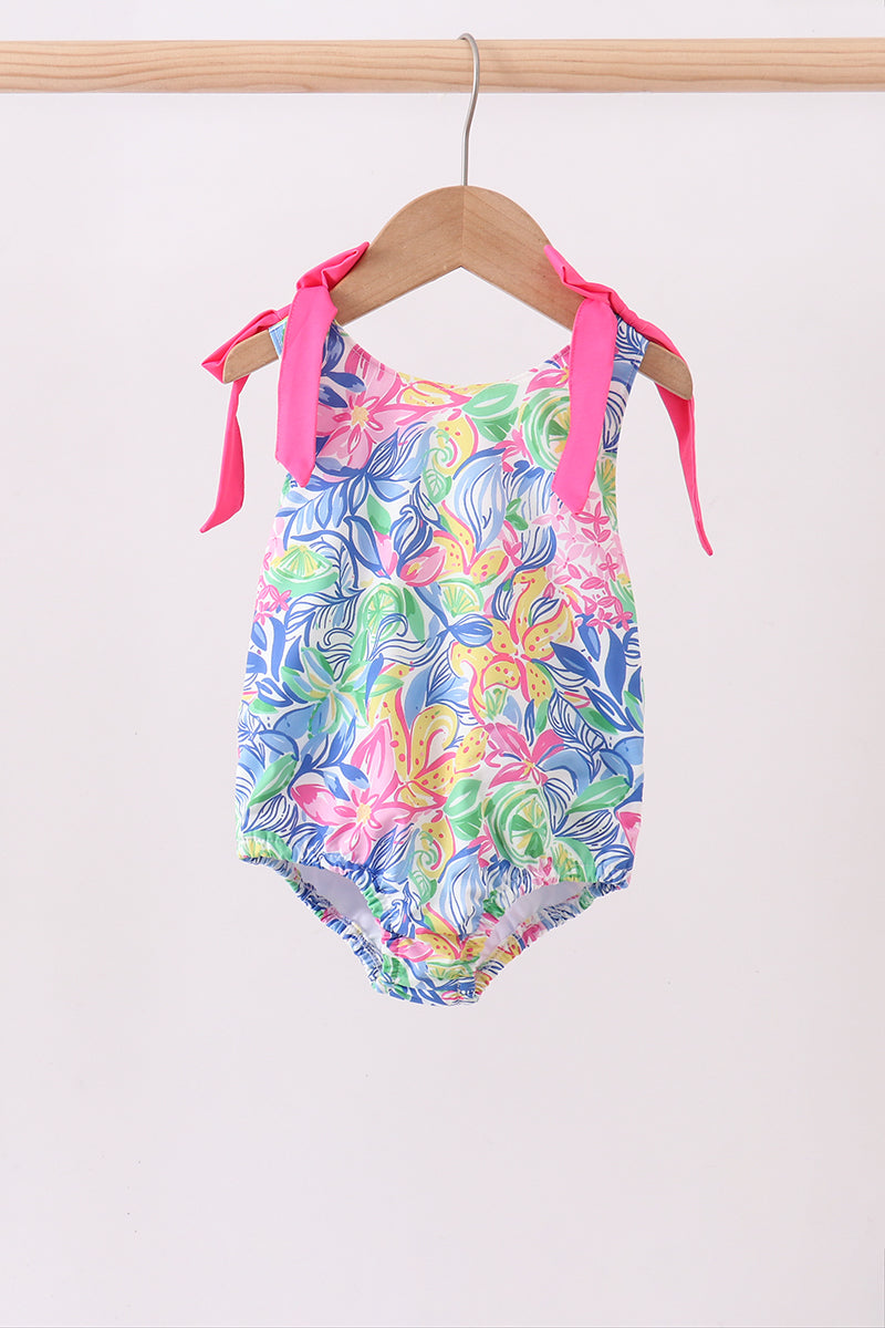Tropical floral print swimsuit Girls