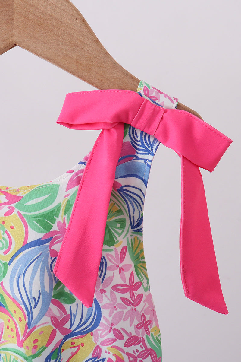 Tropical floral print swimsuit Girls