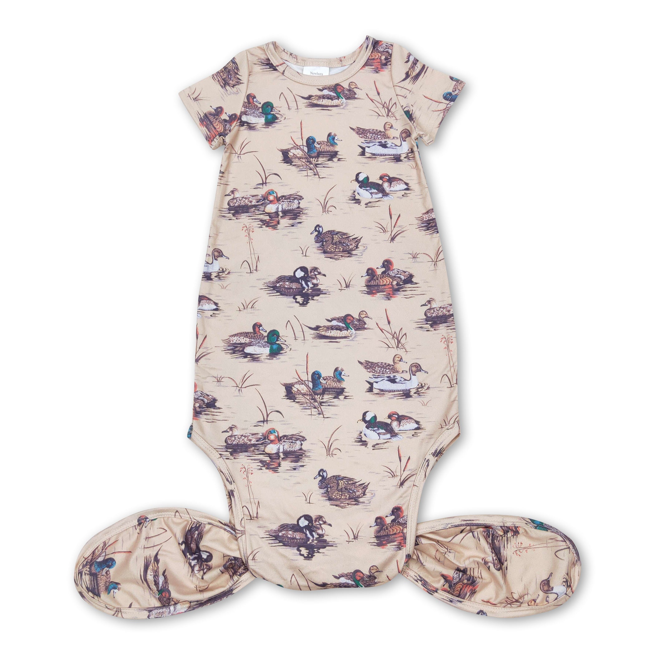 Short sleeves duck baby kids gown Boys Girls