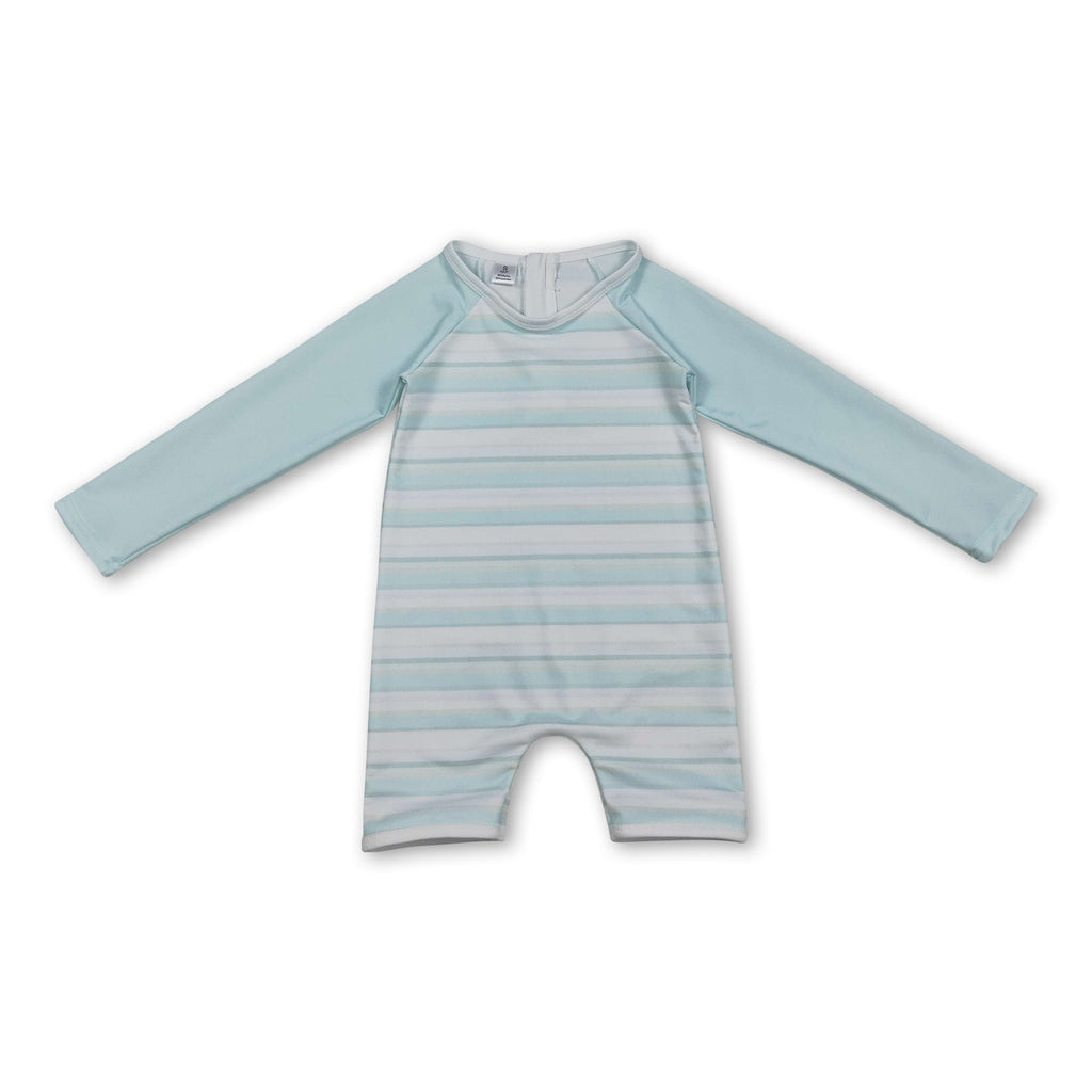 Long sleeves stripe baby boys summer swimsuit