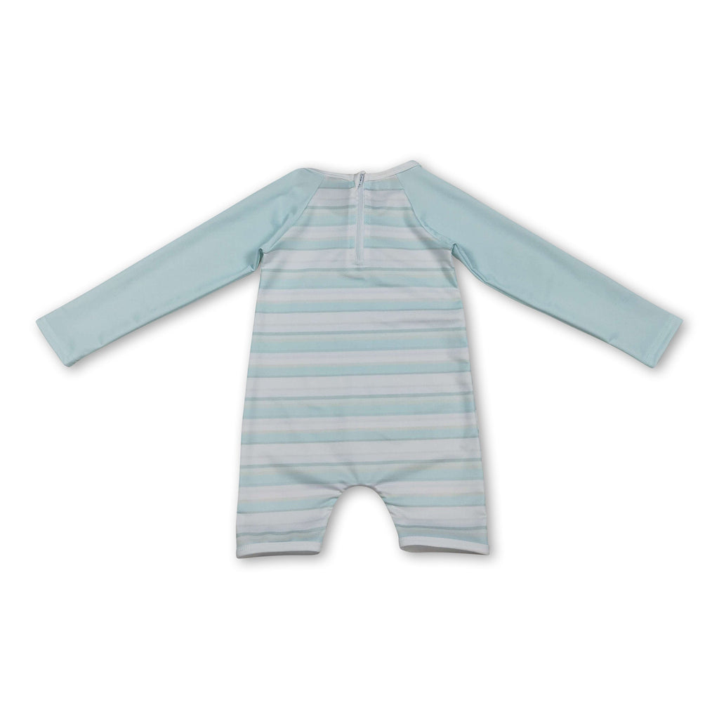 Long sleeves stripe baby boys summer swimsuit