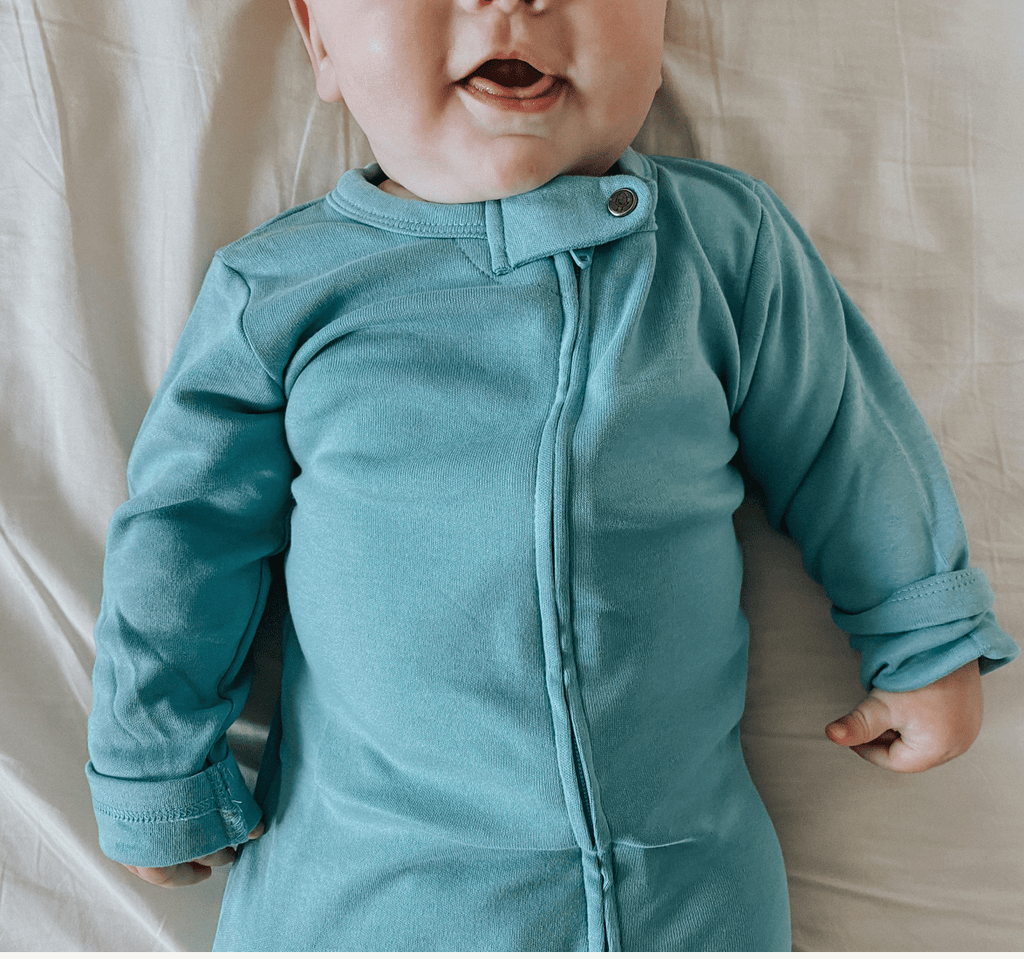 3pc footie set | koala vintage aqua & heather grey