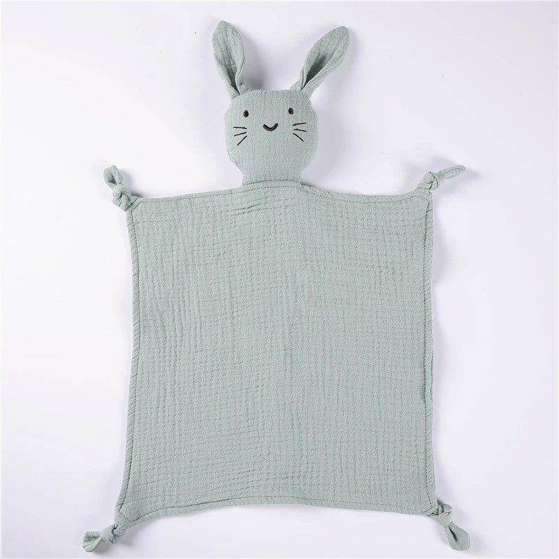Baby Muslin Gauze Burp Cloth 30 x 30 cm (12 x 12 in) Cute Cat Double-Layer Cotton Saliva & Soothing Towel