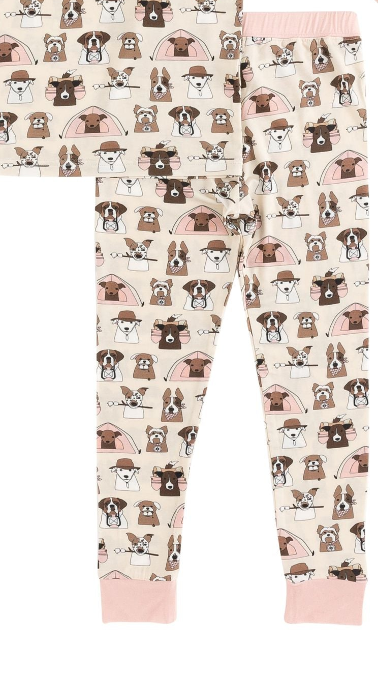 Camp Paws (Short Sleeve PJ) - Pink - Girls