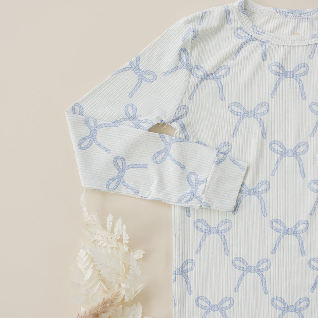 Blue Belle 2pc Ribbed Bamboo Pajamas Girls