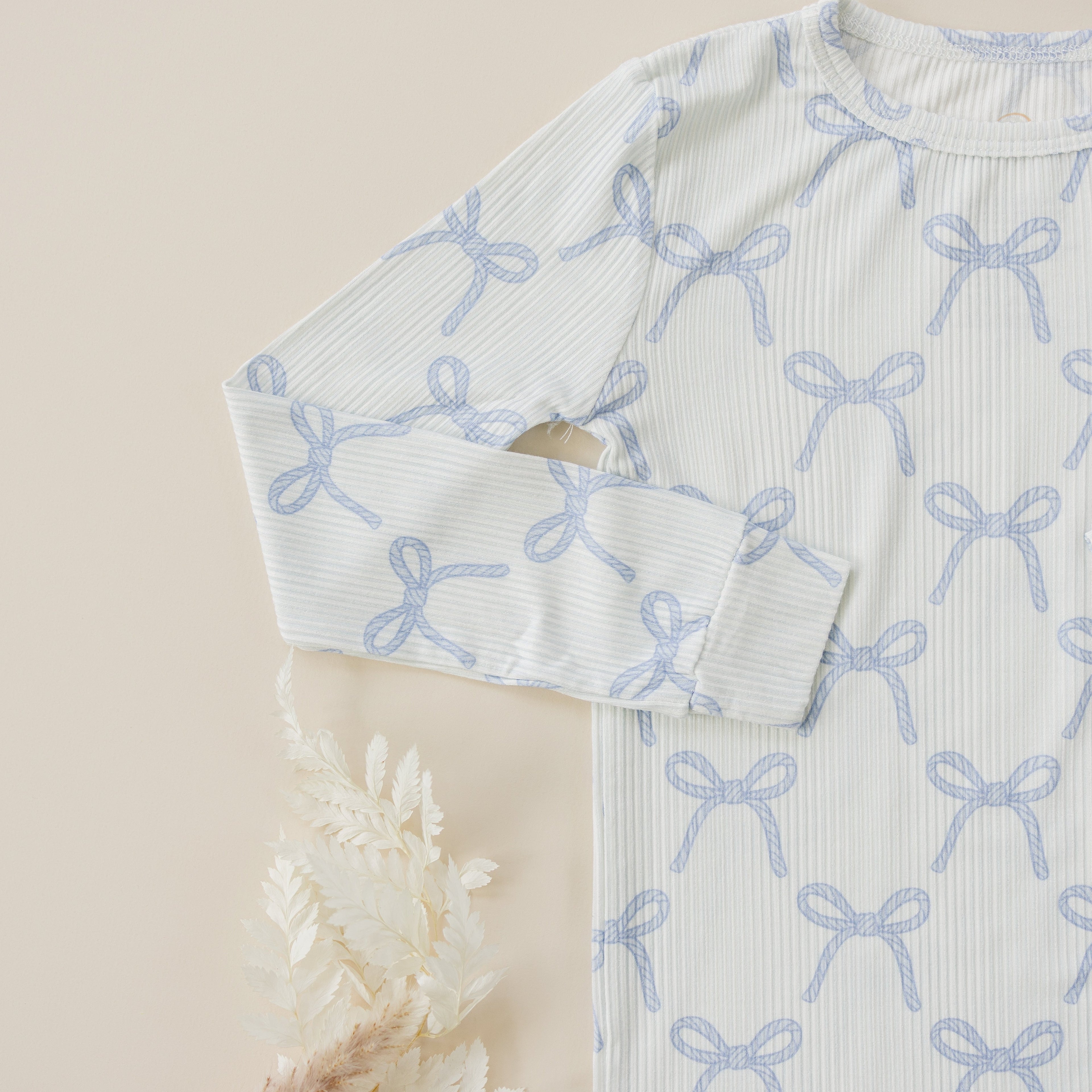 Blue Belle 2pc Ribbed Bamboo Pajamas Girls