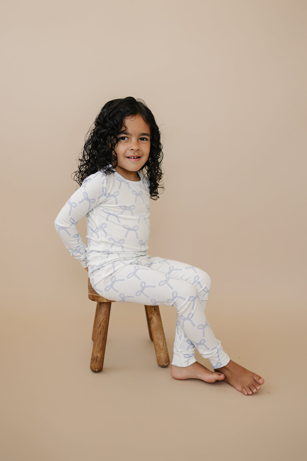 Blue Belle 2pc Ribbed Bamboo Pajamas Girls