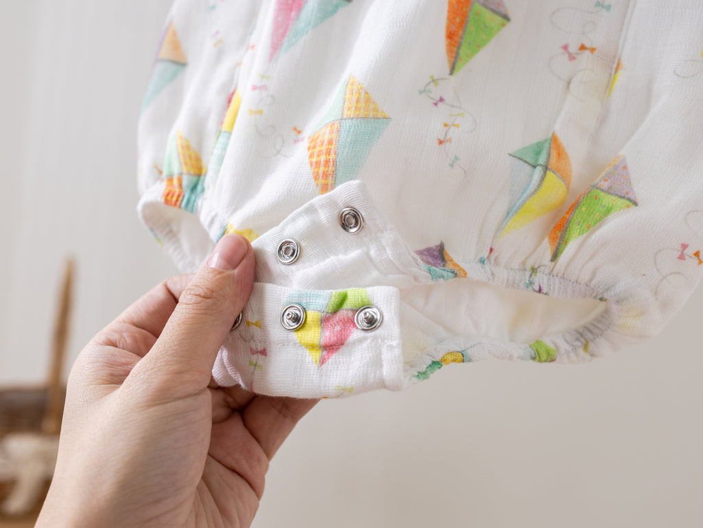 Reach for the Sky Organic Muslin Bubble Romper - Girls