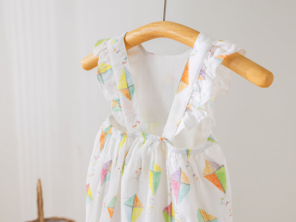 Reach for the Sky Organic Muslin Bubble Romper - Girls