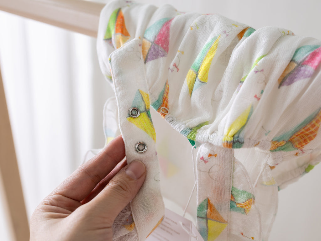 Reach for the Sky Organic Muslin Bubble Romper - Girls