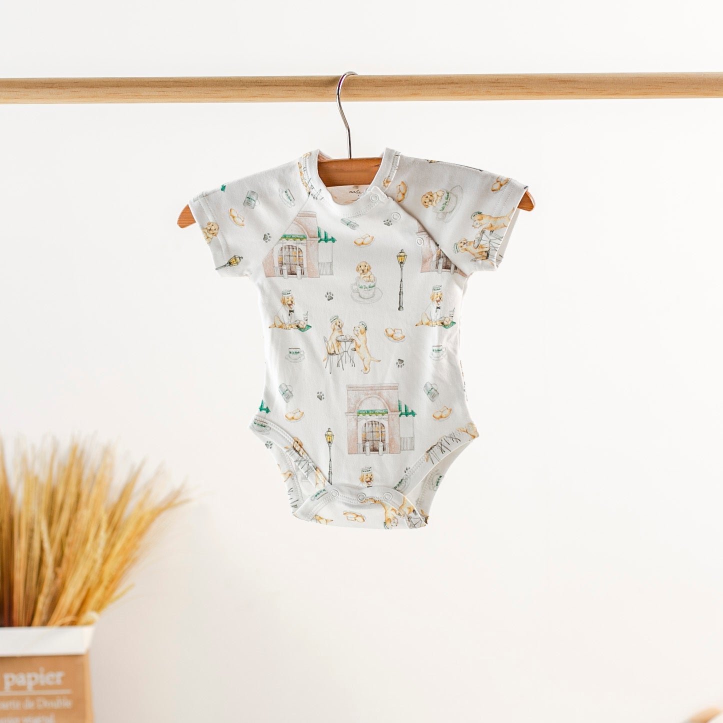 Powdered Sugar and Puppies Organic Cotton Baby Onesie Boys Girls