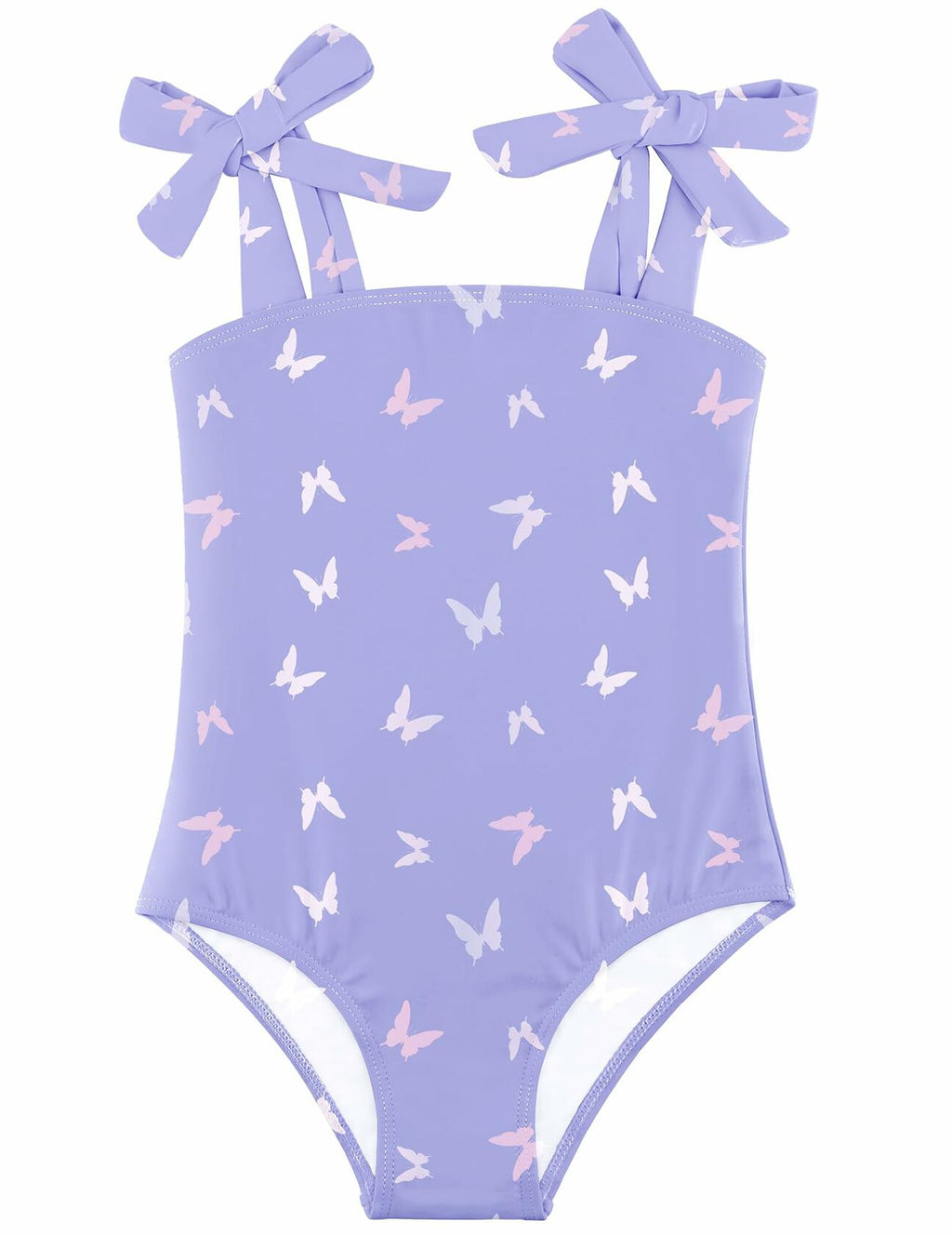 Toddler Girls Swimsuit One-Piece Purple Butterfly UPF 50 Size 7-8 Summer
