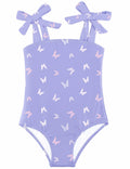 Toddler Girls Swimsuit One-Piece Purple Butterfly UPF 50 Size 7-8 Summer
